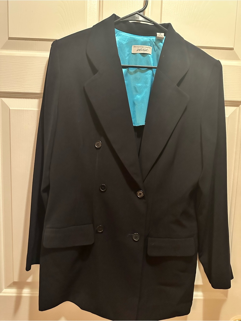 Classic Black Double-Breasted Women's 3 piece suit size 10
